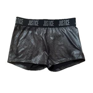 Justice Girls' Sparkling Black Fitted Shorts